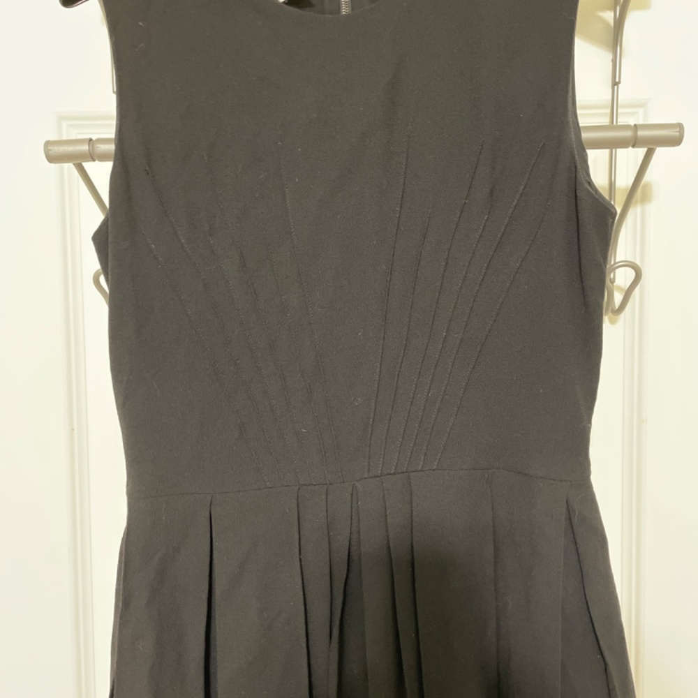 Les Copains Black Virgin Wool Blend Pleated Fit & Flare Dress Size 38 IT - Picture 3 of 15